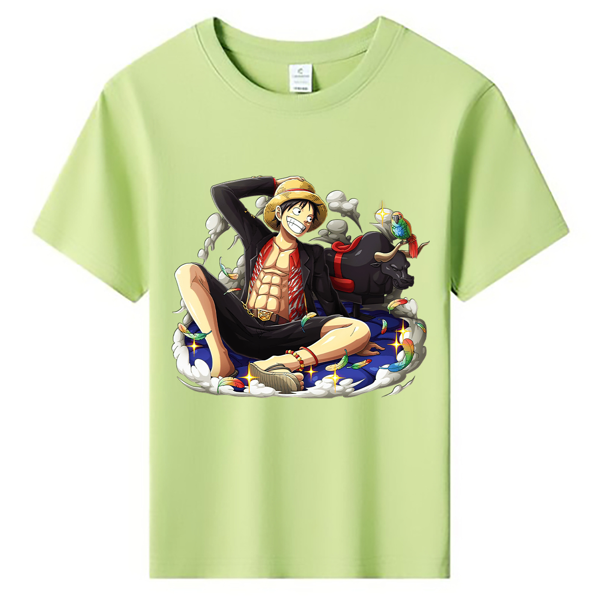 ワンピース モンキー・D・ルフィ ONE PIECE Monkey D. Luffy 綿100％キッズTシャツ（フロントプリント）